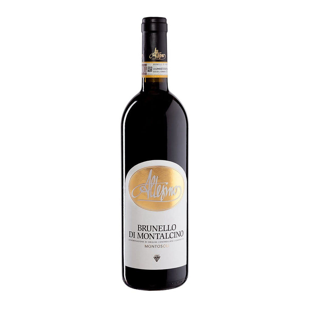 Altesino Brunello Montalcino Montosoli red wine bottle with gold logo label