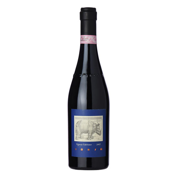 La Spinetta Barbaresco Vursu Vigneto Valeirano Red Wine Bottle with blue label showing sketch of rhino