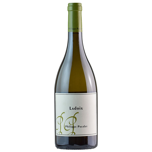 Philippe Pacalet Ladoix Blanc, White wine bottle with green topper and white label