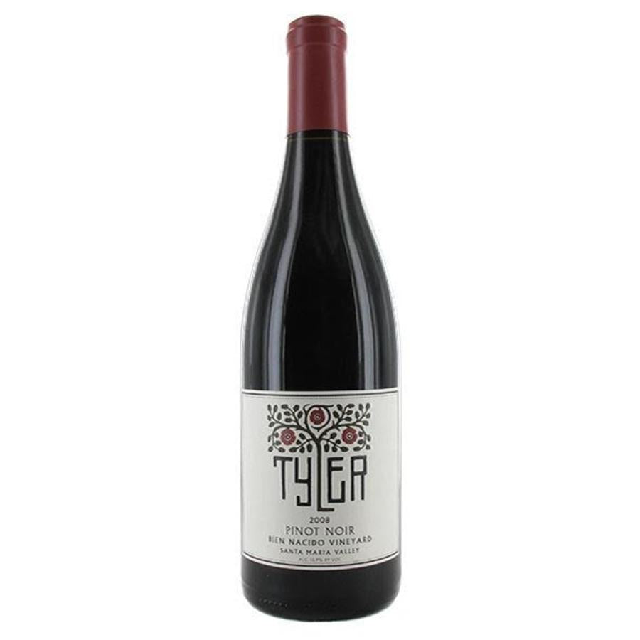 Tyler Pinot Noir "Bien Nacido" Red wine bottle with tyler logo label and red foil top