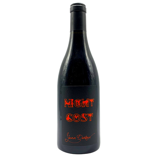Yann Durieux Night Cost Red Wine bottle with black label and bold red font
