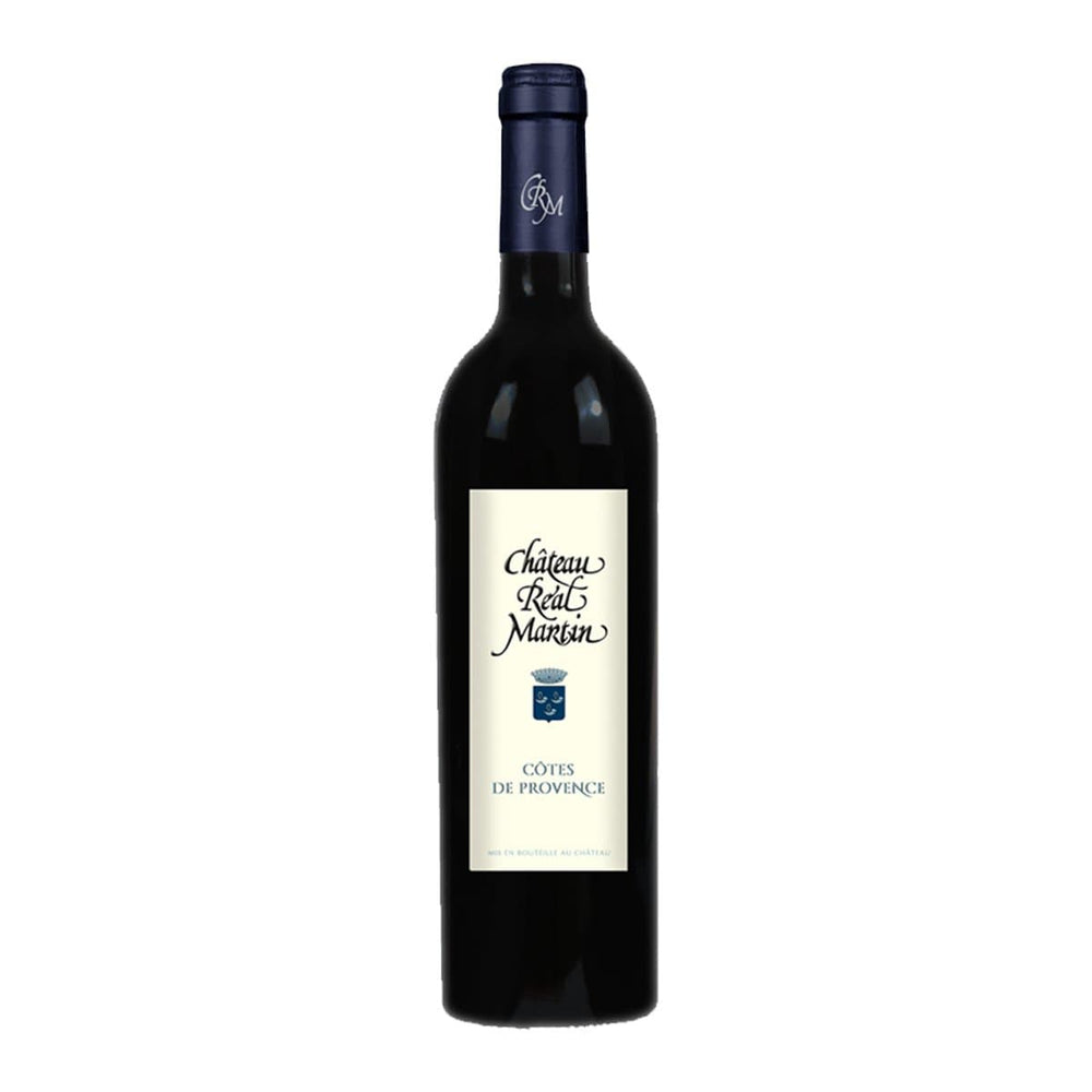 Chateau Real Martin Cotes de Provence Rouge bottle image with blue cap