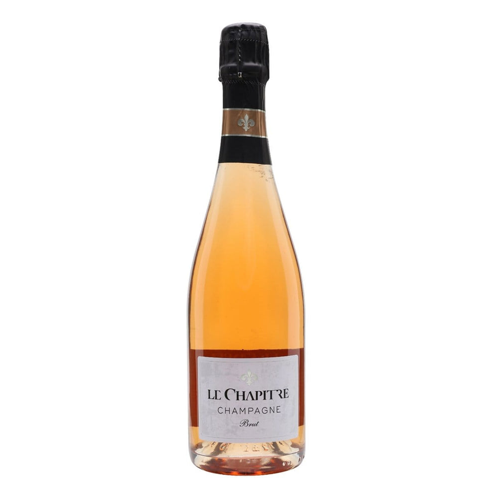 Le Chapitre by José Lievens Brut Rosé, NV Champagne Bottle with black foil top