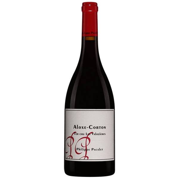 Philippe Pacalet Aloxe Corton 1er cru, Red wine bottle with red topper and white label