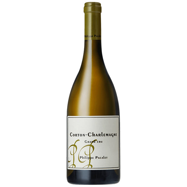Philippe Pacalet Corton-Charlemagne Grand Cru White Wine Bottle with white label showing signature PP font