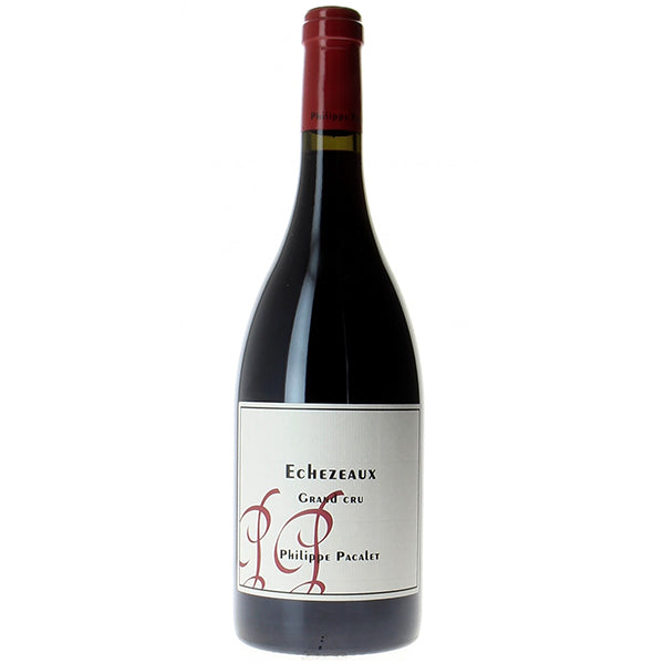 Philippe Pacalet Echezeaux Grand Cru Red Wine Bottle with Red topper and white minimal label showing PP signature logo
