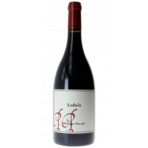Philippe Pacalet Ladoix Rouge, Red wine bottle with red topper and classic white label