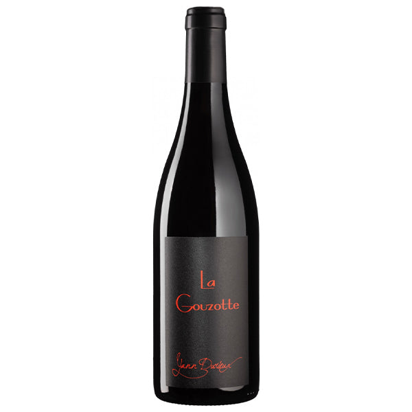 Yann Durieux La Gouzotte Red Wine Bottle with black minimal label showing red font
