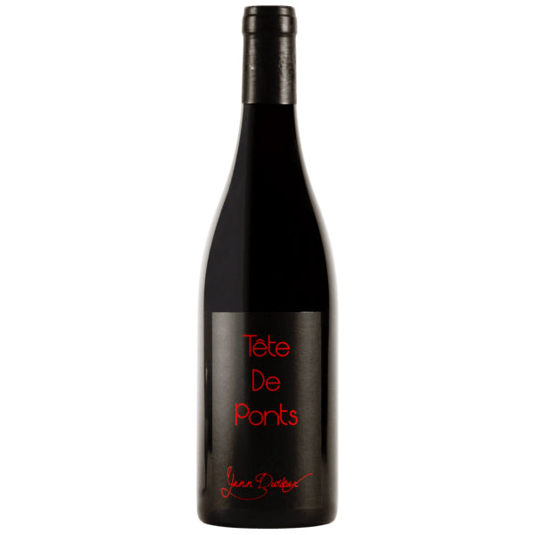 Yann Durieux Tete de Ponts Red Wine bottle with black label and red font